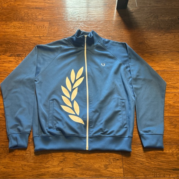 Vintage Fread Perry Tracksuit Hoodie Full Zip Big logo size large - Picture 14 of 15